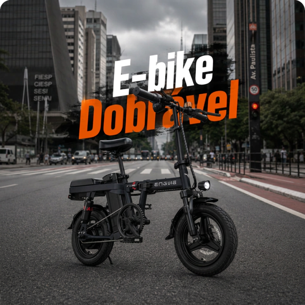 E-bike dobrável ENGWE na Avenida Paulista